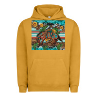 Pigment Peanut Butter bucking bronco cowboy rodeo cactus and sunflowers Urban Hoodie - Artiststas