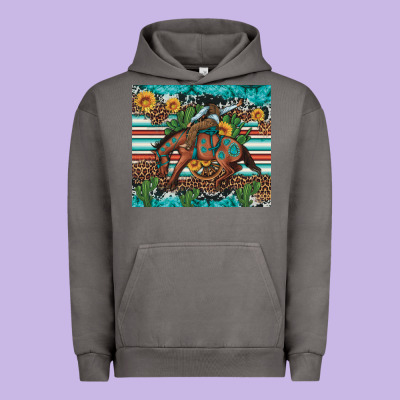 Bucking Bronco Cowboy Rodeo Cactus And Sunflowers Urban Hoodie Designed By Artiststas