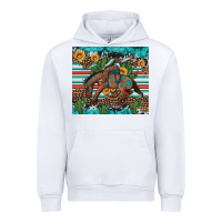 White bucking bronco cowboy rodeo cactus and sunflowers Urban Hoodie - Artiststas