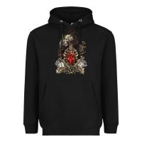 Black floral skeleton Heavyweight Hoodie - RanaPortraitStore