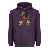 Plum floral skeleton Heavyweight Hoodie - RanaPortraitStore