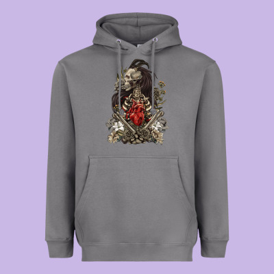 Heavyweight Hoodie floral skeleton