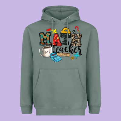 Math Teacher Heavyweight Hoodie Designed By Zillion Design Studio