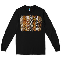 Black western animal patterns brushstoke Long Sleeve Tee - BarkalooDesign