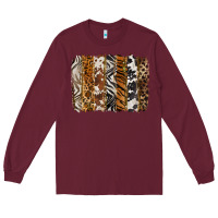 Burgundy western animal patterns brushstoke Long Sleeve Tee - BarkalooDesign