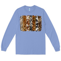 Colony Blue western animal patterns brushstoke Long Sleeve Tee - BarkalooDesign