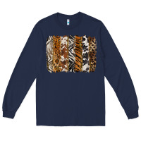 Navy western animal patterns brushstoke Long Sleeve Tee - BarkalooDesign