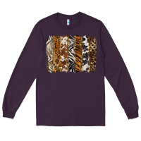 Plum western animal patterns brushstoke Long Sleeve Tee - BarkalooDesign