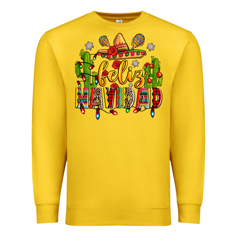 Feliz Navidad Premium Sweatshirt by Zillion Design Studio | Teevron