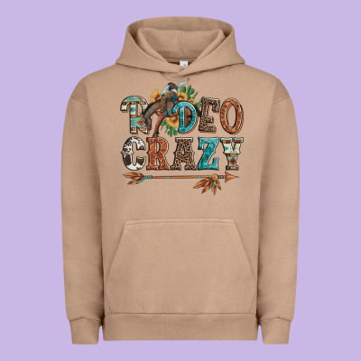 Rodeo Crazy Bucking Bronco Cowboy Urban Hoodie Designed By Artiststas
