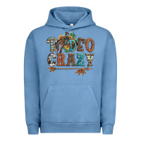 Pigment Pebble Blue rodeo crazy bucking bronco cowboy Urban Hoodie - Artiststas