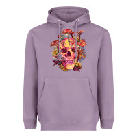 Lavender Floral skeleton with mushrooms Heavyweight Hoodie - RanaPortraitStore