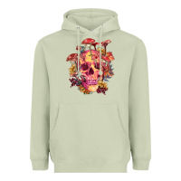 Matcha Floral skeleton with mushrooms Heavyweight Hoodie - RanaPortraitStore