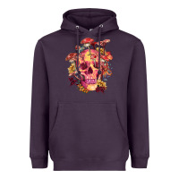 Plum Floral skeleton with mushrooms Heavyweight Hoodie - RanaPortraitStore