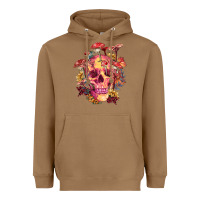 Toasted Coconut Floral skeleton with mushrooms Heavyweight Hoodie - RanaPortraitStore