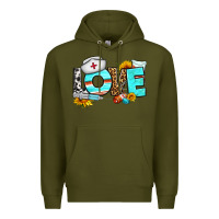 Army Green love nurse western Premium Hoodie - BundleAndBundleShop