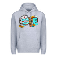 Heather Grey love nurse western Premium Hoodie - BundleAndBundleShop