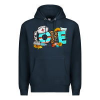 Navy love nurse western Premium Hoodie - BundleAndBundleShop