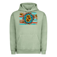 Pigment Oil Green gemstone sunflower background Urban Hoodie - AdoDesignShop