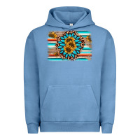 Pigment Pebble Blue gemstone sunflower background Urban Hoodie - AdoDesignShop