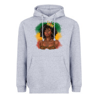 Heather Grey black queen with juneteenth flag Heavyweight Hoodie - texasbilliewilder