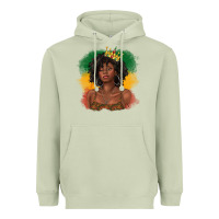Matcha black queen with juneteenth flag Heavyweight Hoodie - texasbilliewilder