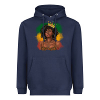 Navy black queen with juneteenth flag Heavyweight Hoodie - texasbilliewilder
