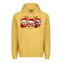 Antique Gold christmas dogs corgi chihuahua frenchie Premium Hoodie - Jasminsmagicworld