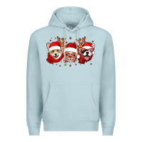 Blue Mist christmas dogs corgi chihuahua frenchie Premium Hoodie - Jasminsmagicworld