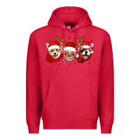 Cardinal christmas dogs corgi chihuahua frenchie Premium Hoodie - Jasminsmagicworld