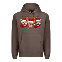 Coffee christmas dogs corgi chihuahua frenchie Premium Hoodie - Jasminsmagicworld