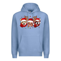 Colony Blue christmas dogs corgi chihuahua frenchie Premium Hoodie - Jasminsmagicworld
