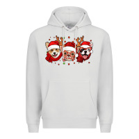 Dove Grey christmas dogs corgi chihuahua frenchie Premium Hoodie - Jasminsmagicworld