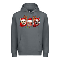 Rock christmas dogs corgi chihuahua frenchie Premium Hoodie - Jasminsmagicworld