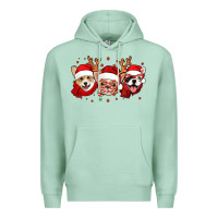 Seafoam christmas dogs corgi chihuahua frenchie Premium Hoodie - Jasminsmagicworld