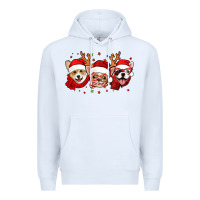 White christmas dogs corgi chihuahua frenchie Premium Hoodie - Jasminsmagicworld