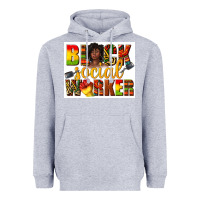 Heather Grey black social worker Heavyweight Hoodie - texasbilliewilder