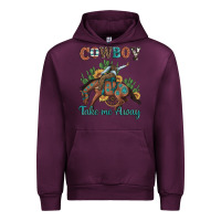 Mauve Wine cowboy take me away rodeo Urban Hoodie - Artiststas