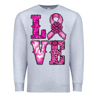 Heather Grey cancer love Premium Sweatshirt - RanaPortraitStore