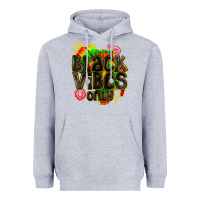 Heather Grey black vibes only Heavyweight Hoodie - texasbilliewilder