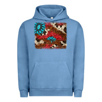 Pigment Pebble Blue gemstone cowhide background Urban Hoodie - AdoDesignShop