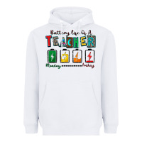 White battery life of a teacher Heavyweight Hoodie - Zillion Design Studio