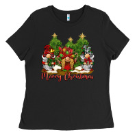 Black merry christmas gnomies Ladies Tee - BarkalooDesign