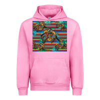 Fuchsia Pink bucking bronco serape turquoise Urban Hoodie - Artiststas