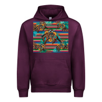 Bucking Bronco Serape Turquoise Urban Hoodie | Teevron