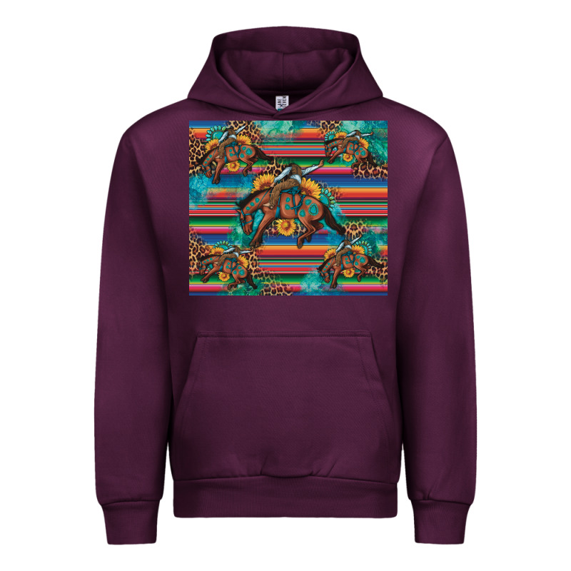 Bucking Bronco Serape Turquoise Urban Hoodie by Artiststas | Teevron