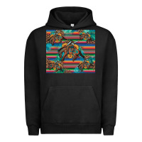Pigment Black bucking bronco serape turquoise Urban Hoodie - Artiststas