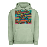 Pigment Oil Green bucking bronco serape turquoise Urban Hoodie - Artiststas