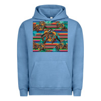 Pigment Pebble Blue bucking bronco serape turquoise Urban Hoodie - Artiststas