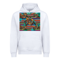 White bucking bronco serape turquoise Urban Hoodie - Artiststas